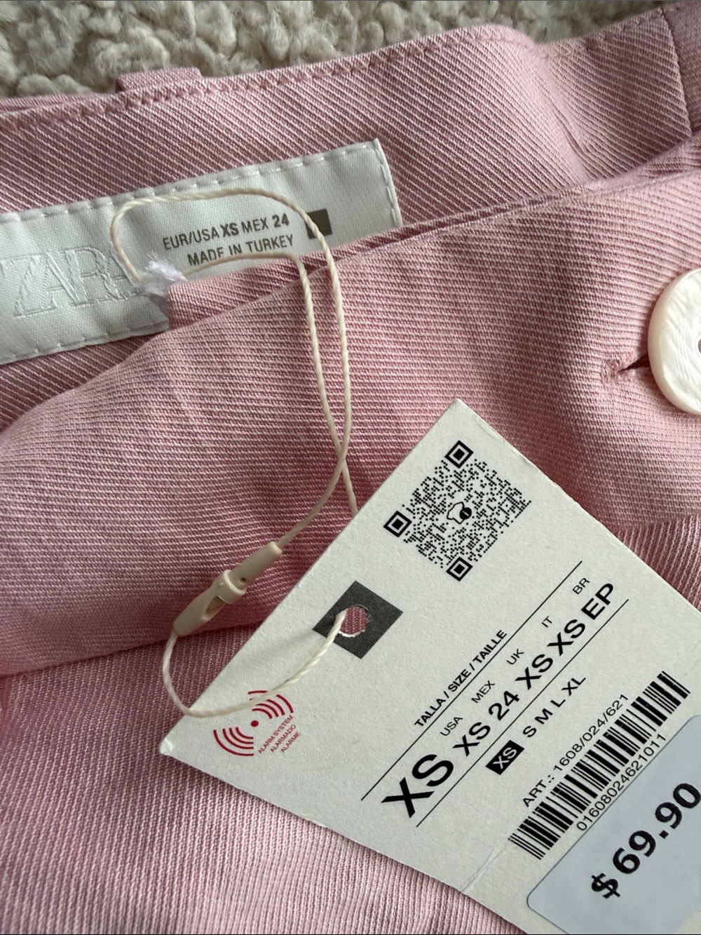 Zara Double-Breasted Sleeveless Pink Top and Pants Wide Legs Size 4 - Picture 16 of 16